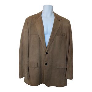 Star Town Men's Suede Chamois Vintage Sports Coat Jacket Blazer Tan/Beige 44R